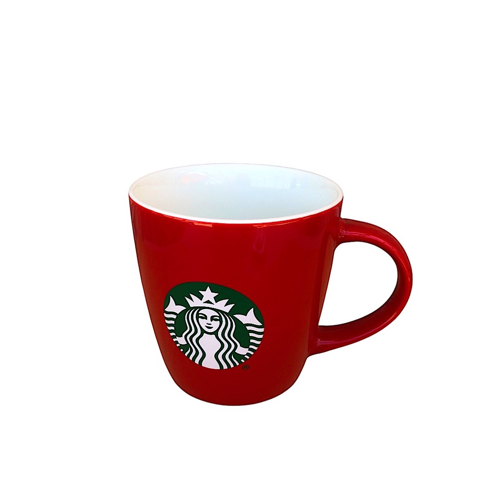 Starbucks 2021 Classic Mermaid Logo Red Green White Ceramic Coffee Mug 12 Oz